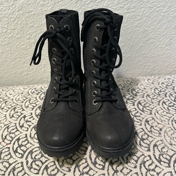 Blowfish Black Lace-Up Combat Boots - Picture 4 of 8